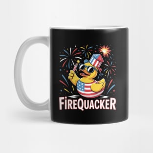 4th of July Duck Firequacker Patriotic Fourth of July Funny Mug